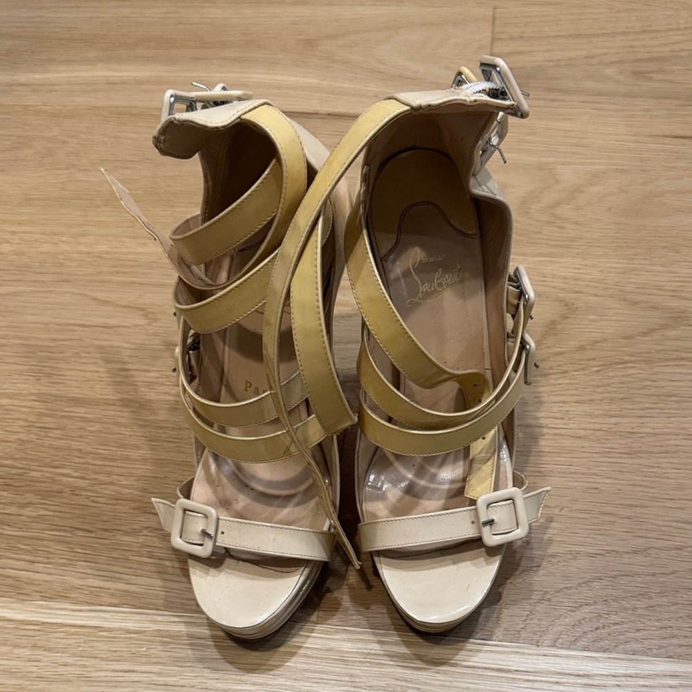 Christian Louboutin Beige Strappy Heels
